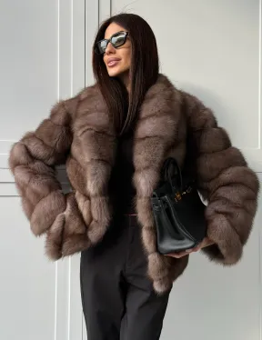 Куртка из куницы - воротник шаль - фото 15
