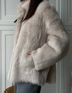 Бежевая дубленка из тосканы - фото 1