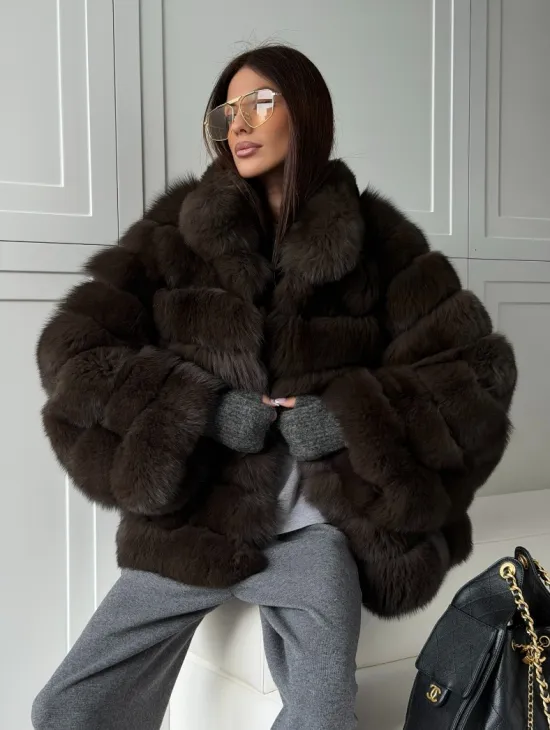 Шуба из натурального песца под соболь - фото 12