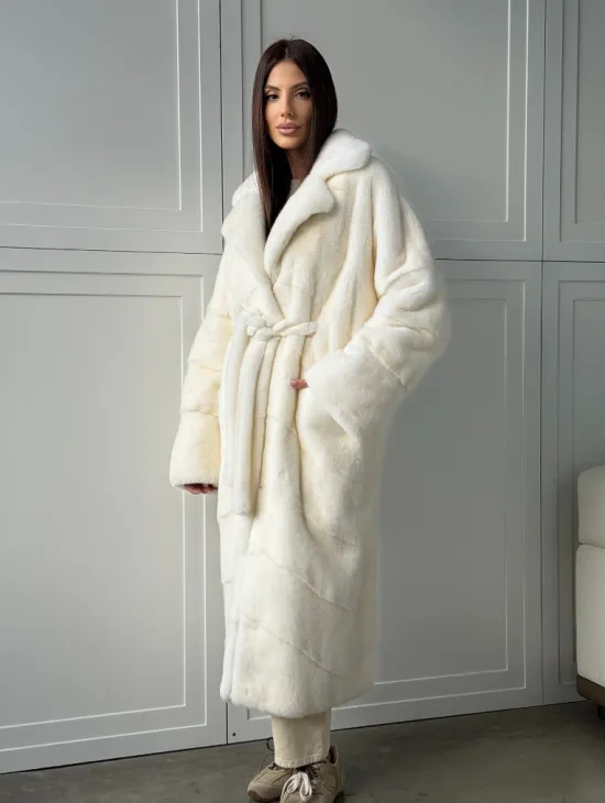 Шикарная норковая шуба White Velvet Premium - фото 0
