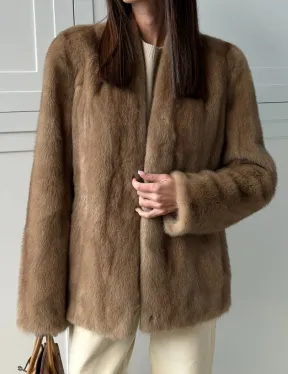 Женский норковый полушубок пастель - фото 5