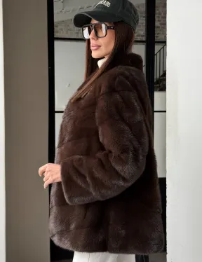 Женский норковый полушубок - фото 5