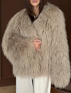 Шуба из натурального меха ламы - фото 4