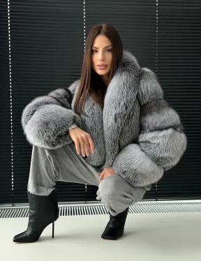 Полушубок - кроп из меха блюфрост - фото 12