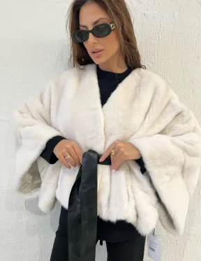 Белое болеро (жакет) из меха норки - фото 5