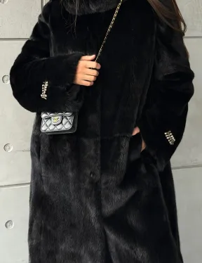 Шуба из норки Blackglama с капюшоном - фото 1