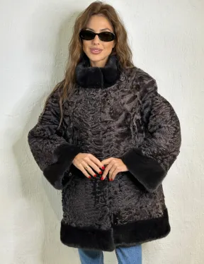Каракульча стойка воротник отделка норка - фото 0