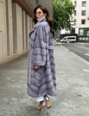 Пальто из голубой норки - фото 4