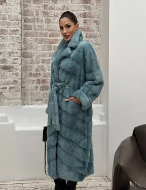 Норковая шуба в цвете TIFFANY - фото 13